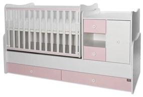 LORELLI Classic Трансформиращо се легло-люлка 190/72 см. MINI MAX БЯЛО/ORCHID PINK