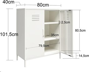 Розово метално шкафче 40x102x80 cm Mission District – Støraa