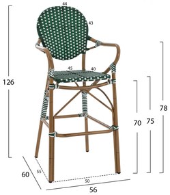 Бар стол Бамбу лук HM5794.01 зелен цвят