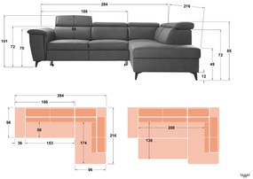 Разтегателен ъглов диван Норс