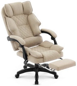 Ергономичен офис стол HC-1031 с поставка за крака - бежов