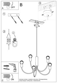 Черно висящо осветително тяло ø 45 cm Karim – Sollux