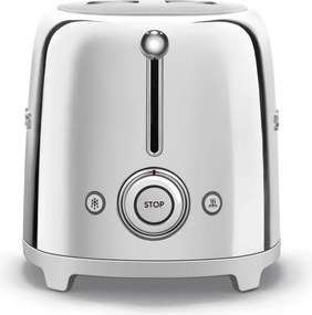 Тостер за хляб SMEG 50's Style TSF01SSEU, 950W, 2 филии, 6 нива, Тавичка за трохи, Вграден кабел, Неръждаема стомана, Сребрист