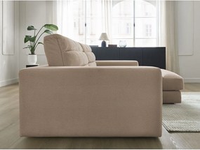 Кафяво-сив кадифен ъглов диван (десен ъгъл) Sierra – Bobochic Paris