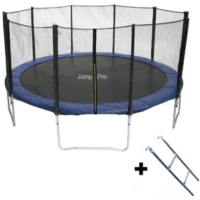 Jump Pro градински батут 3,96 м (13ft) син с мрежа и стълба