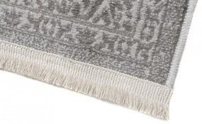 Ексклузивен дизайнерски интериорен килим в бяло и сиво с шарка Ширина: 200 см | Дължина: 300 см