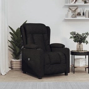 3098779 vidaXL Електрически стол реклайнер, черен, текстил