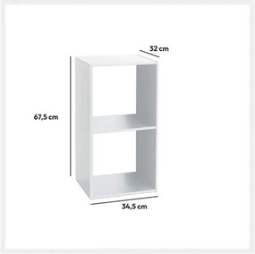 Рафт 5five Mix'n Modul, 2 отделения, MDF, 35x32x68 cm - Бял