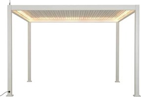 Електрическа пергола Hesperide Evora, Бял алуминий, 3.6x3.6 m