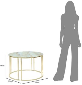 Масичка за кафе в бяло и златно, ø 75 cm Sepa - Mauro Ferretti