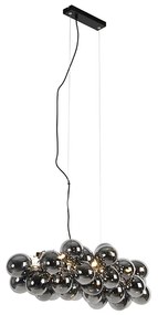 Смарт висяща лампа черна с димно стъкло 8 светлини вкл. Zigbee G9 - Uvas