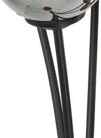 Модерна подова лампа черна 5-лампа с димно стъкло - Атина