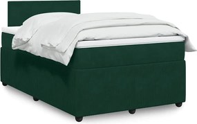 3289983 vidaXL Боксспринг легло с матрак, тъмнозелено, 120x190 см, кадифе