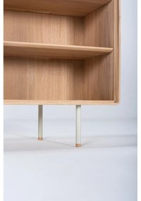 Бял/естествен нисък скрин от масивен дъб 118x100 cm Fina – Gazzda