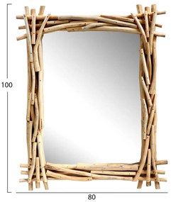 Огледало 100х80 - HM9372 тиково дърво