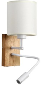 Brilagi - LED Гъвкав аплик NUBILA WOOD 1xE27/25W/230V + LED/3W дъб/бял/кремав