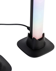 Черна настолна лампа с LED с дистанционно и RGB - Arnold