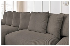 Сиво-кафяв ъглов диван от рипсено кадифе Voltaire – Bobochic Paris