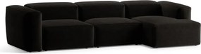 Черен ъглов диван (десен ъгъл) Bergamo – Cosmopolitan Design