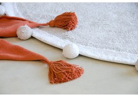 Светлосив ръчно изработен памучен детски килим подходящ за пране ø120 cm Bubbly – Lorena Canals