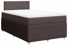 3287419 vidaXL Боксспринг легло с матрак, тъмнокафяво, 120x200 см, плат
