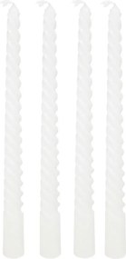 Комплект свещи без аромат atmosphera Many, 4 Усукани свещи, 25 см, Бели