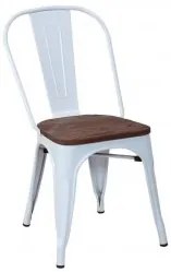 Стол 51x44x84см метал/дърво ANTIQUE-RETRO WHITE-(M818C-KD-W)
