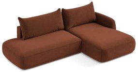 Теракотен сгъваем ъглов диван (десен ъгъл) Hale – Makamii