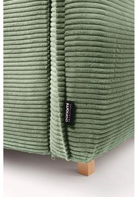 Светлозелен сгъваем ъглов диван от рипсено кадифе (ляв ъгъл/"U" форма) Tori – Bonami Selection