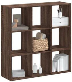 852822 vidaXL Библиотека, кафяв дъб, 102x32x102 см, инженерно дърво