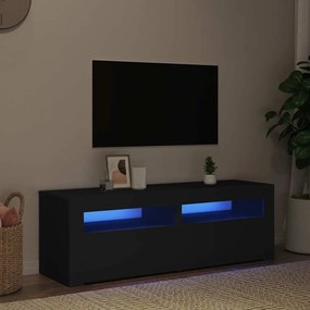 804356 vidaXL ТВ шкаф с LED осветление, черен, 120x35x40 см
