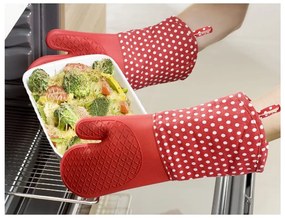 Комплект от 2 червени силиконови ръкавици за фурна - Wenko
