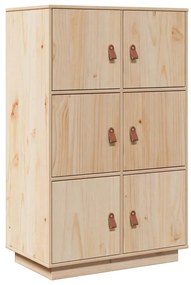 820172 vidaXL Висок шкаф, 67x40x108,5 см, борово дърво масив