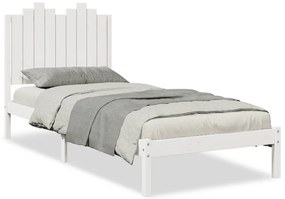 3309214 vidaXL Рамка за легло без матрак, бял, 100x210 см, масивна дървесина