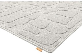 Светлосив вълнен килим 133x190 cm Morphic Dunes – Agnella