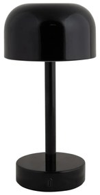 Черна LED настолна лампа с метален абажур (височина 24,5 cm) James – Leitmotiv