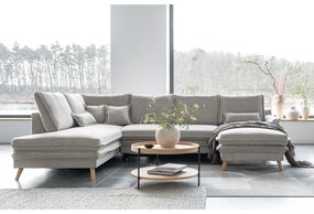 Бежов разтегателен ъглов диван (ляв ъгъл/"U" форма) Charming Charlie – Miuform