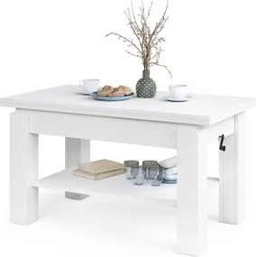 БРАВО Бял - РАЗТЕГАТЕЛНА ХОЛНА МАСА С ПОВДИГАЩ МЕХАНИЗЪМ И С РАФТ