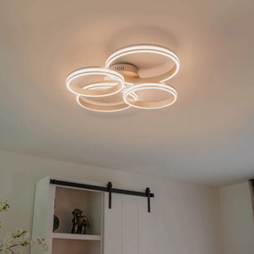 Таванна лампа от стомана с LED 3-степенна димираща 4-светлина - Navara