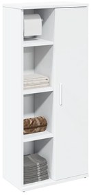 858524 vidaXL Шкаф за баня с държач за ролки, бял, 39x22x90 см