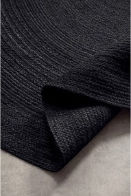 Черен двустранен ръчно изработен ютен кръгъл килим ø 140 cm Braided – Hanse Home