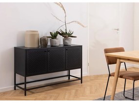 Черен метален нисък скрин 125x75 cm Newcastle – Actona