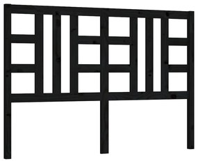 817834 vidaXL Горна табла за легло, черна, 126x4x100 см, бор масив