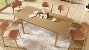 АЛMО Теракота (тъкан Дэнни 204)/рамка лакиран дъб - ДЪРВЕН СТОЛ ЗА ДНЕВНА, ТРАПЕЗАРИЯ, КУХНЯ РЕТРО