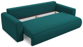 Тюркоазен кадифен разтегателен диван с място за съхранение 238 cm Kapua – Makamii