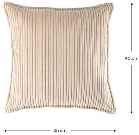 Светлокафява детска възглавница за диван от рипсено кадифе Block – Wigiwama