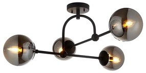 Endon 106662 - Полилей за повърхностен монтаж ONTARIO 4xE14/7W/230V черен/опушен