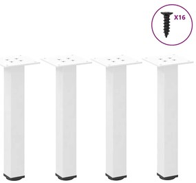 4012453 vidaXL Крака за масичка за кафе, 4 бр., бели, 42-44 см, стомана