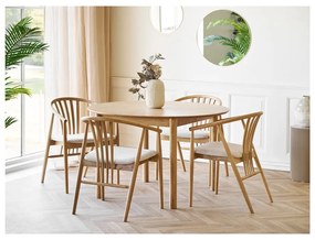 Трапезен стол с подлакътници от масивен дъб в естествен цвят Agustin – House Nordic