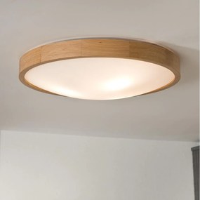 Brilagi-LED RGBW Димируем таванен осветител CARVALHO SLIM 3xE27/15W/230V Wi‑Fi, дъб, Ø47 см